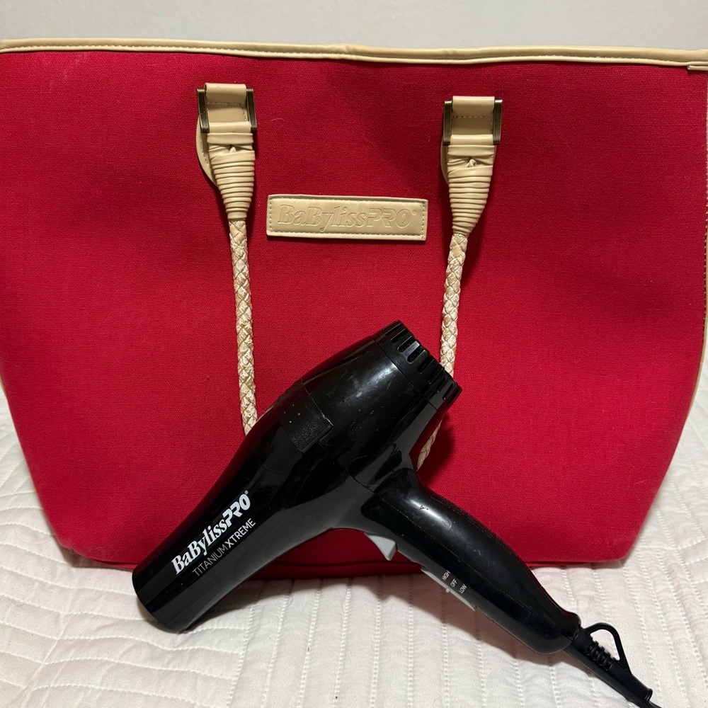 BaByliss Pro Titanium Xtreme Professional Hair Dryer Cool Shot/BaByliss Duffle